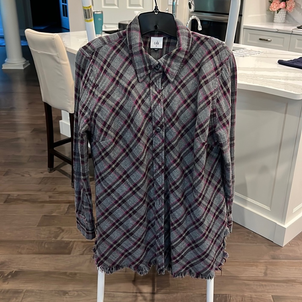 Cabi long sleeved flannel shirt